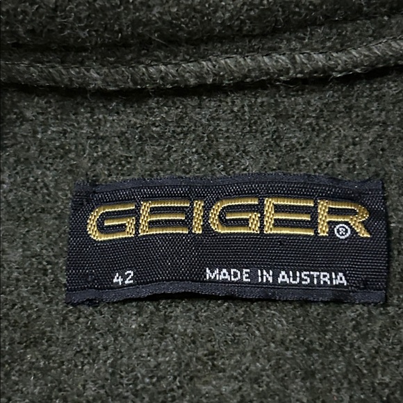 Geiger Of Austria Womens Boiled Wool Jacket Cardigan Sweater Sz 42 ( US 6) Green - Picture 5 of 9